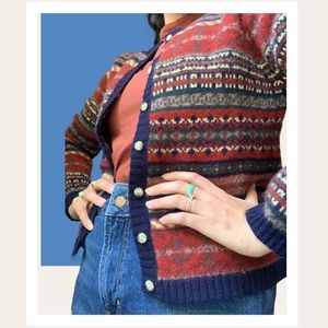 Newton Trading Company Vintage Cardigan Sweater 100% Wool Women’s Petite